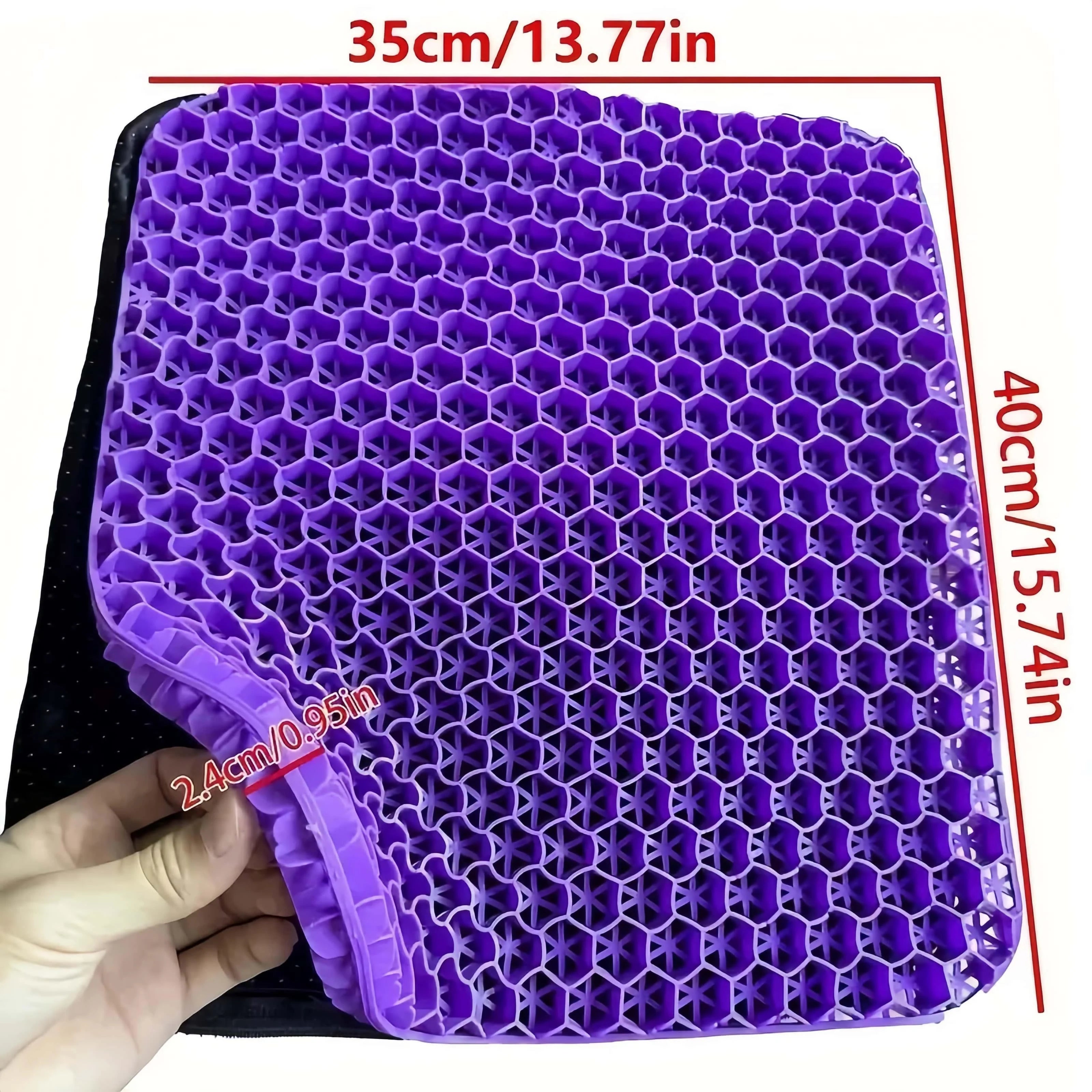 Svena Breathable Honeycomb Gel Seat Cushion - Comfort Support Chair Pad for Office & Car, Cooling Pressure Relief TPE Cushion with Non-Slip Washable Cover
