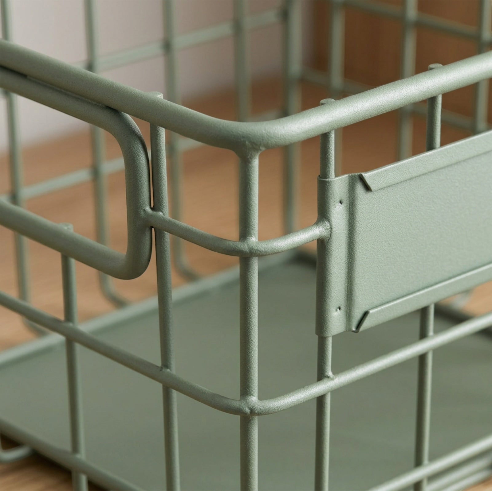 Svena Gridnest Steel Wire Storage Baskets Sage 2 Pack - Detail view