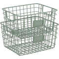 Svena Gridnest Steel Wire Storage Baskets Sage 2 Pack - Product view