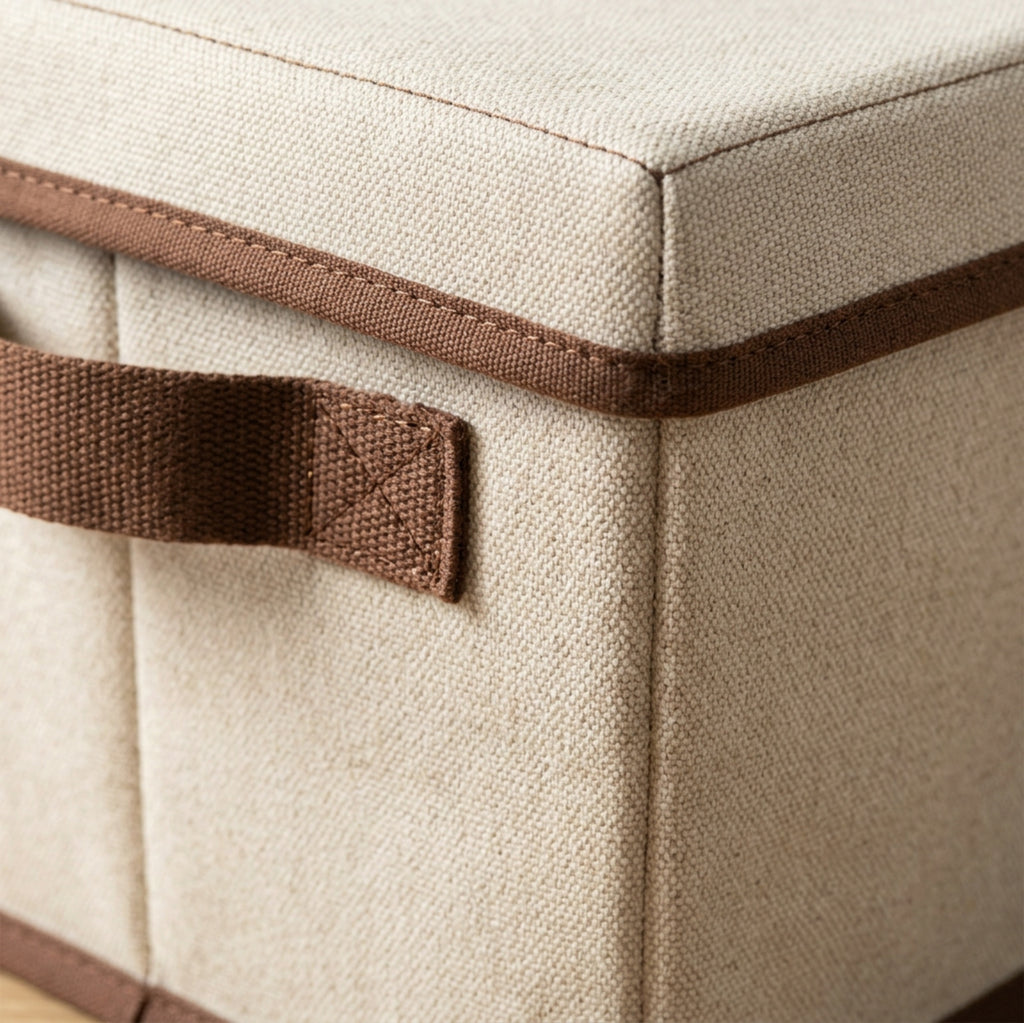 Svena Lidfold Canvas Storage Basket 18 x 12 in Oatmeal Brown - Detail view