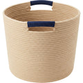 Svena Loomcarry Cotton Rope Storage Basket 16 x 14 in Sand Navy - Product view